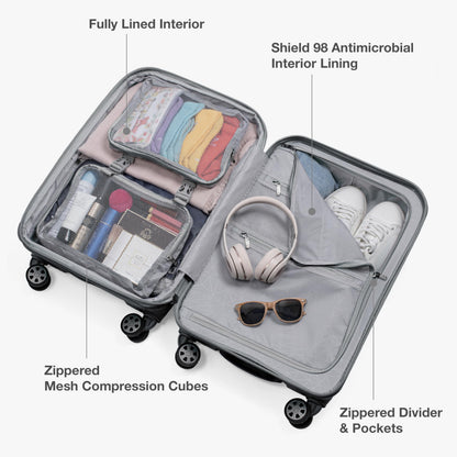 Traveler's Choice Pagosa Hardshell Expandable Luggage with Spinner Wheels, Slate Blue, 3-Piece Set (22/27/30)