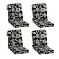 Arden 2-Pack Outdoor Patio Dining Chair Cushion, 20x44, Rain-Proof Seat Pad, Fade-Resistant Outdoor Cushion Black Cabana Stripe