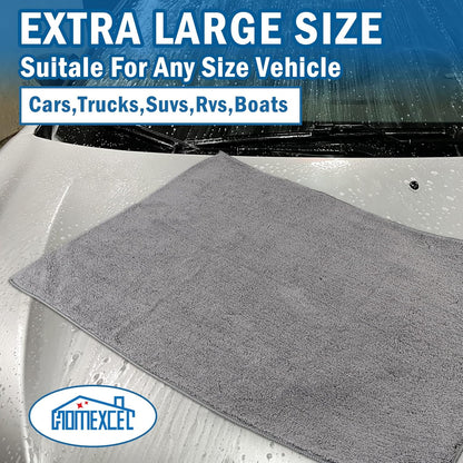 HOMEXCEL Mikrofasertuch 12er-Pack, 31,75 x 31,75 cm Mikrofasertücher für Autos, ultra-saugfähiges Autowaschtuch, fusselfreie, streifenfreie Reinigungstücher für Auto, Küche und Fenster (Grau)