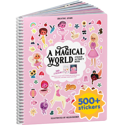 CUPKIN Animals Habitat 500+ Kids Sticker Book Toddler Airplane Travel Activity Coloring and Sticker Book, Road Trip Essentials, 12 Coloring Pages + 12 Scenes for Ages 2–8 Years