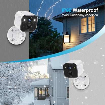 Security Cameras Wireless Outdoor, Battery Powered WiFi Camera for Home Security, 2K Color Night Vision, AI Motion Detection, IP65 Waterproof, 2-Way Audio, Spotlight & Siren, Cloud/SD Storage