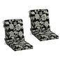 Arden 2-Pack Outdoor Patio Dining Chair Cushion, 20x44, Rain-Proof Seat Pad, Fade-Resistant Outdoor Cushion Black Cabana Stripe