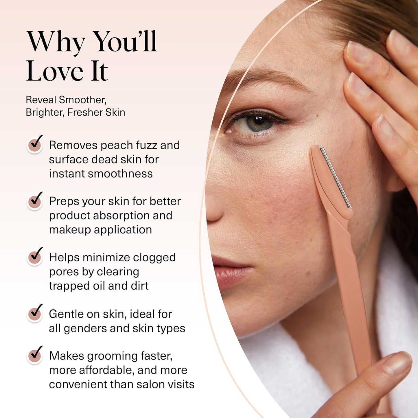 Kitsch Dermaplaning-Rasierer für Damen & Herren – Gesichtsrasierer, Augenbrauenrasierer & Gesichtshaarentferner – Peeling-Gesichtsrasierer & Hautpflege-Tool für glattere Haut – Terracotta, 12 Stück
