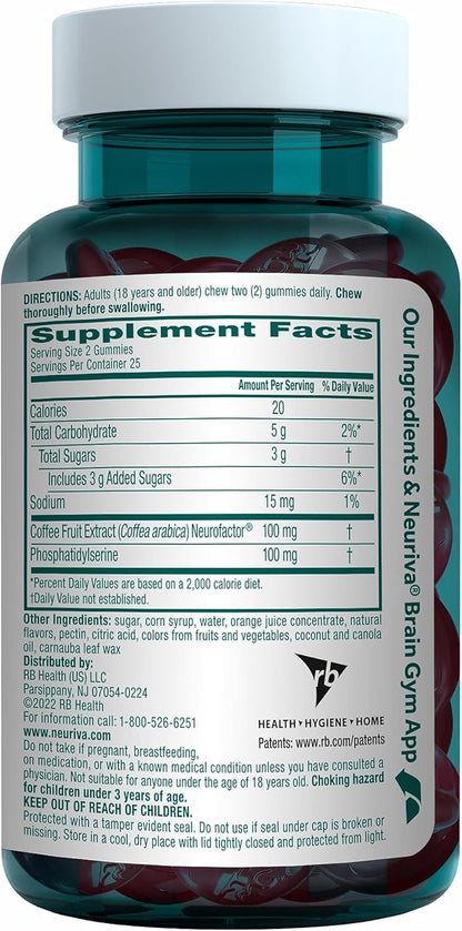 Neuriva Neuriva Brain Performance - Original Gummies 12/50 Ct., Strawberry, 50 Count