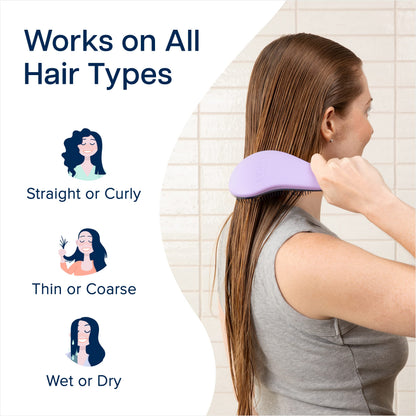 Crave Naturals Glide Thru Entwirrbürste für Erwachsene und Kinder. Entwirrbürste für natürliches, lockiges, glattes, nasses oder trockenes Haar. Haarbürsten für Frauen. Stylingbürste (Blau)