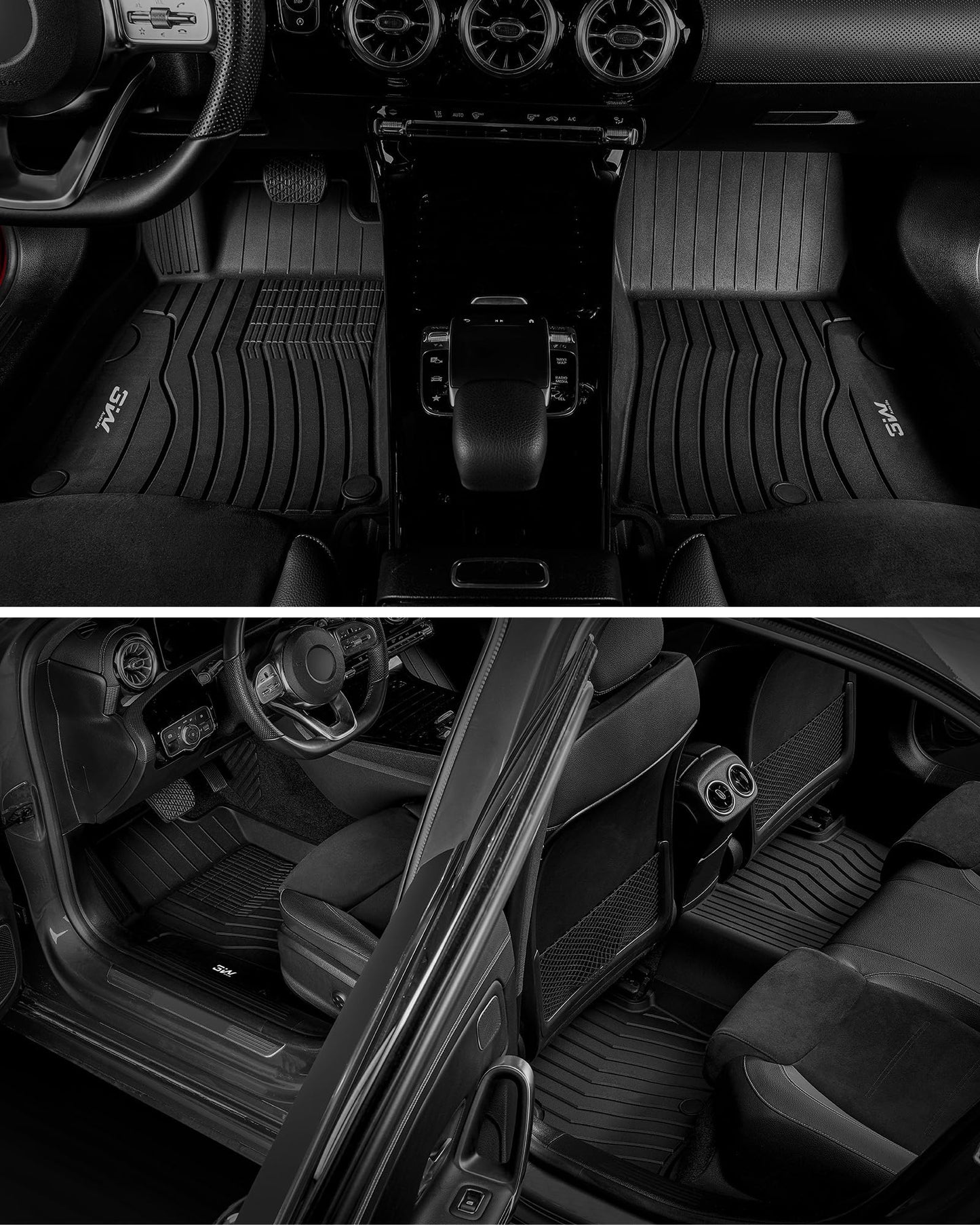 3W Floor Mats for Toyota Tacoma 2024 2025 2026 Double Cab Auto Tran(Not Fit Hybrid & XtraCab), TPE All Weather Custom Fit Floor Liner for Tacoma TRD/SR/SR5/limited Car Liners.