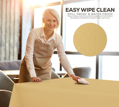 Utopia Kitchen Einweg-Tischdecke aus Kunststoff (12er Pack – 137x274 cm) Weiß Rechteckige Tischdecke Wasserdicht Schmutzabweisend Party-Tischdecke