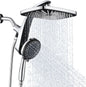 BOZYBO Rain Shower Head with Handheld: High Pressure Shower Heads with Handheld Spray Combo, 12" Rainfall Shower Head and 9 Sprays Hand Showerheads with Magnetic Docking and Power Jets, Chrome