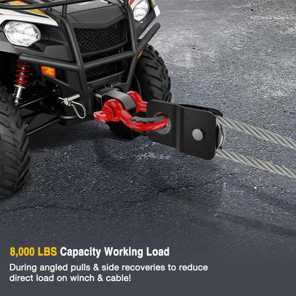 Nilight Anti-Theft Shackle Hitch Receiver 2Inch 45000 LBs Breaking Strength 3/4" Anti-Theft D Ring Shackle 5/8" Trailer Hitch Lock Pin Heavy Duty Solid Towing Kit for Trucks Off Road (Black)
