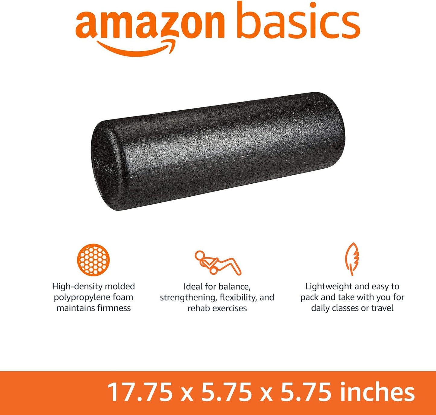 Amazon Basics Schaumstoffrolle mit hoher Dichte, rund