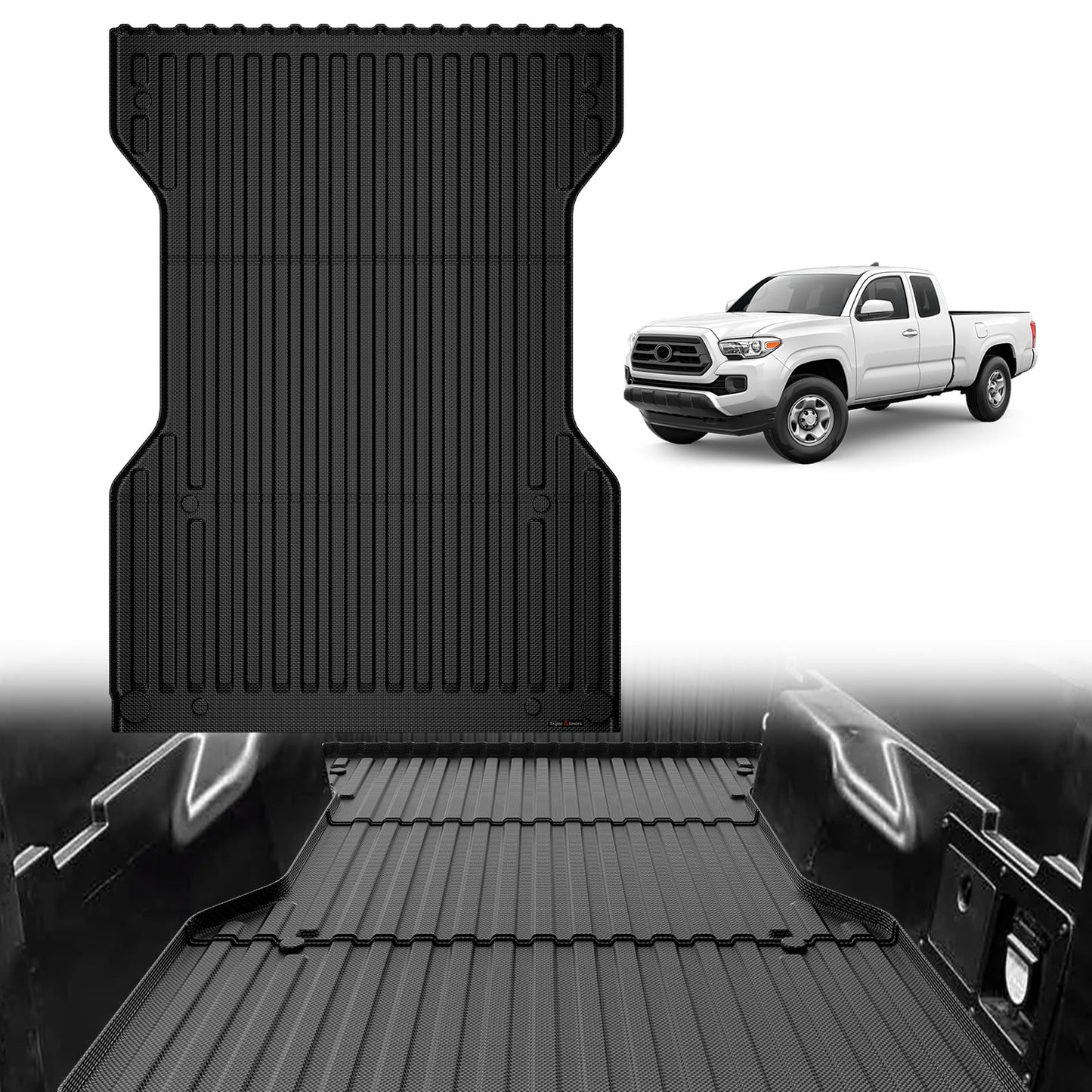TripleAliners Truck Mat Compatible with 2019-2026 Chevy Silverado 1500 / GMC Sierra 1500 6.6FT Accessories, Truck Bed Mat Heavy Duty Custom Fit All Weather Protection TPE Pickup Liner, Standard Bed