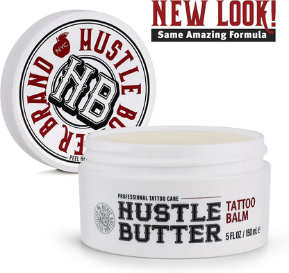 Hustle Butter Tattoo Aftercare 142g Tattoo Balsam, heilt + schützt neue Tätowierungen und verjüngt ältere Tätowierungen – 100% vegane Tattoo Creme ohne Petroleum
