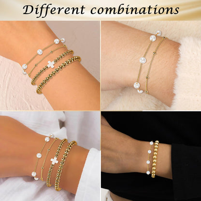 PEALICIOUS 2 STÜCK Gold Armmanschette für Damen, Arm Cuff Gold Minimalistisches Oberarmarmband für Mädchen, Stapelbare Armbandmanschetten, Verstellbare Armreifen Offen als Boho Valentinstag Schmuck Strand Sommer Geschenke