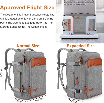 Lumesner Handgepäck Rucksack, extra großer 40L Flugzugelassener Reiserucksack für Damen & Herren