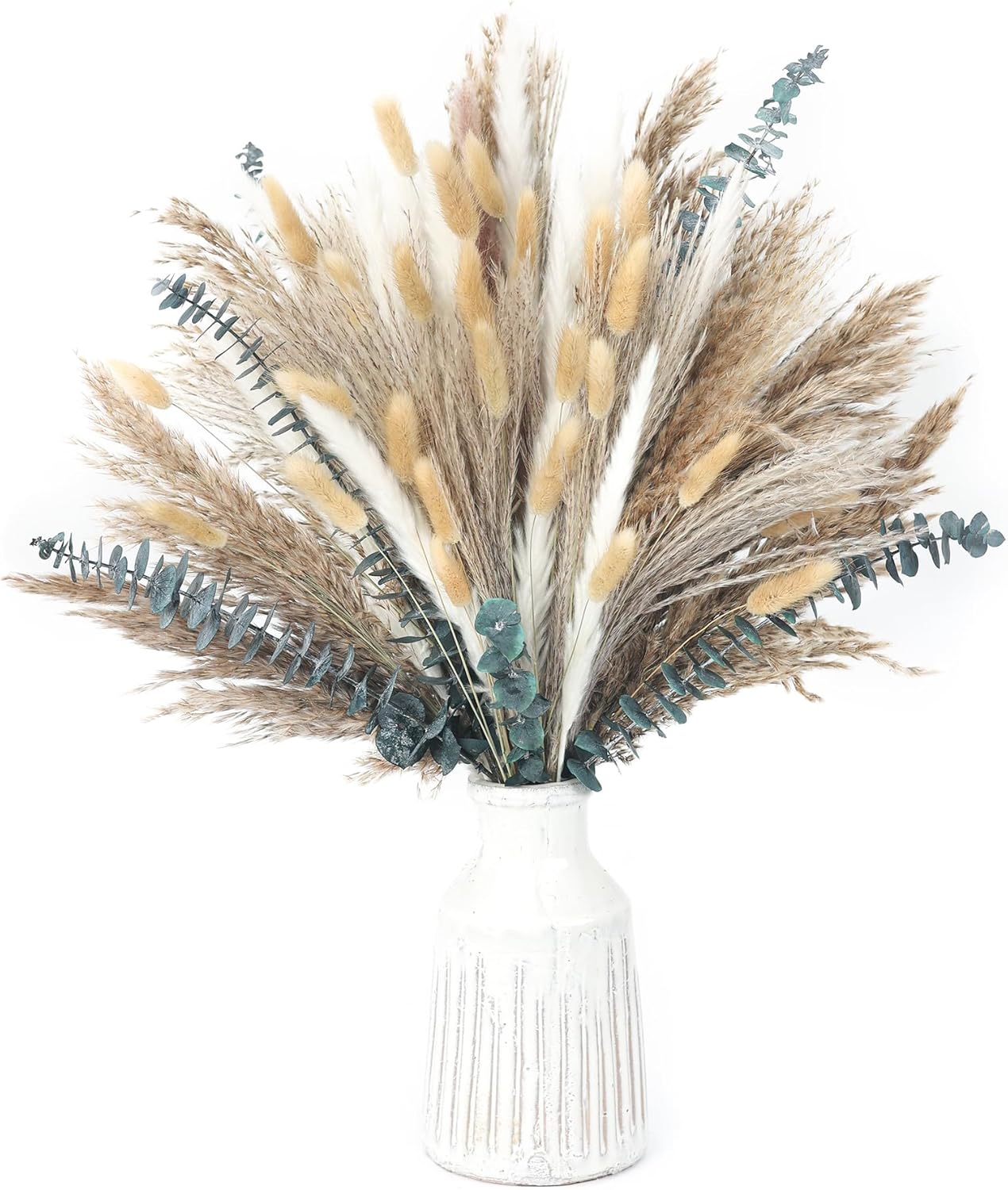 xin's convey 120 PCS Dried Pampas Grass, Dried Flowers, Reed Grass Bouquet