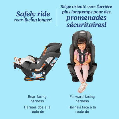 Graco Extend2Fit Kindersitz, 2-in-1 vorwärts- und rückwärtsgerichteter Babysitz, 1,8-30 kg (4-65 lb), Carter