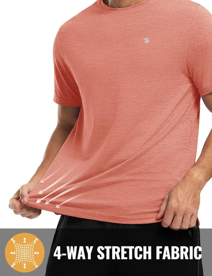 Rdruko Herren Kurzarm Trainingsshirts – Trockene Passform – Feuchtigkeitstransportierend – Für Laufen, Fitnessstudio, aktiven Sport