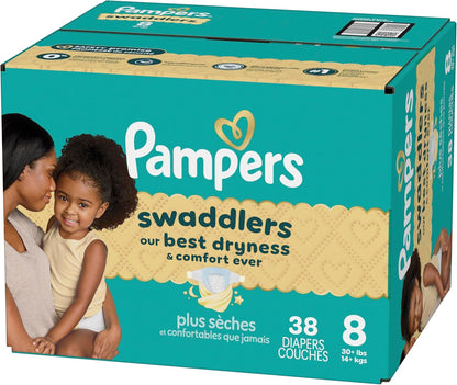 Pampers Swaddlers Windeln, Größe 0 (bis 4,5 kg), 84 Stück, Saugfähig, Hält Babys trocken und bequem, Hautverträgliche Einwegwindel