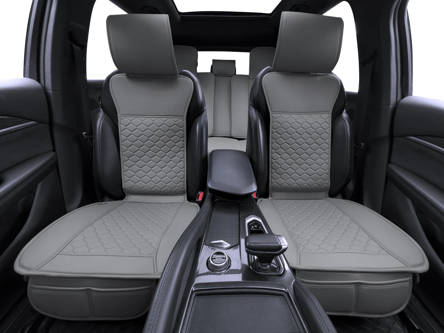Elantrip 2PCs Front Car Seat Covers Leather Water Proof Seat Protector Universal fit for Most Cars SUVs and Trucks Black
