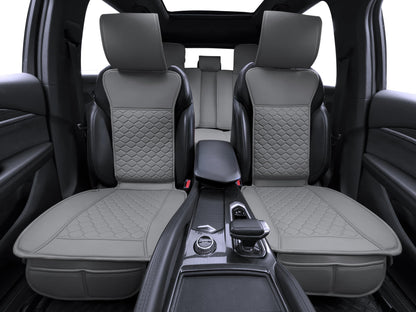 Elantrip 2PCs Front Car Seat Covers Leather Water Proof Seat Protector Universal fit for Most Cars SUVs and Trucks Black