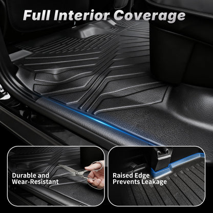 OEDRO Floor Mats Fit for Toyota Camry 2011-2007, Custom Fit Front & 2nd Row Floor Liner Set, TPE All Weather Protection Camry Car Mats, Black