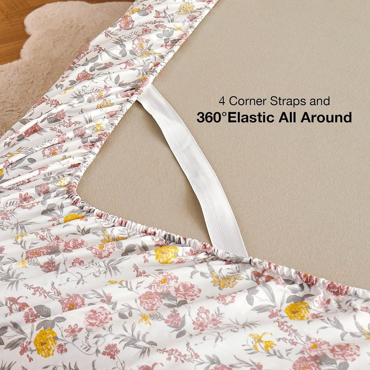 Viviland Floral Queen Sheet Set - A Cozy Addition to Your Bedroom