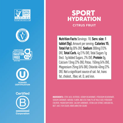 Nuun Sport Electrolyte Tablets with Magnesium, Calcium, Potassium, Chloride & Sodium, Gluten Free & Vegan, Mixed Flavors, 48 Pack (40 Servings Total)