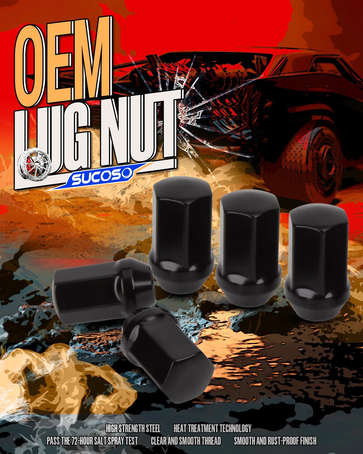 M14x1.5 Lug Nuts Fit Cadillac CTS Chevy Camaro Dodge Charger Challenger Charger Tesla, 20PCS OEM/Stock Style Black 14mmx1.5 Wheel Lug Nuts 7/8" Hex Replace 6509873AA 611-331 6509-873AA 5Lug Rim Sedan
