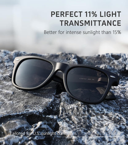 LUENX Polarisierte Sonnenbrillen für Herren und Damen, quadratische Fassung – UV-400-Schutz, 54 mm