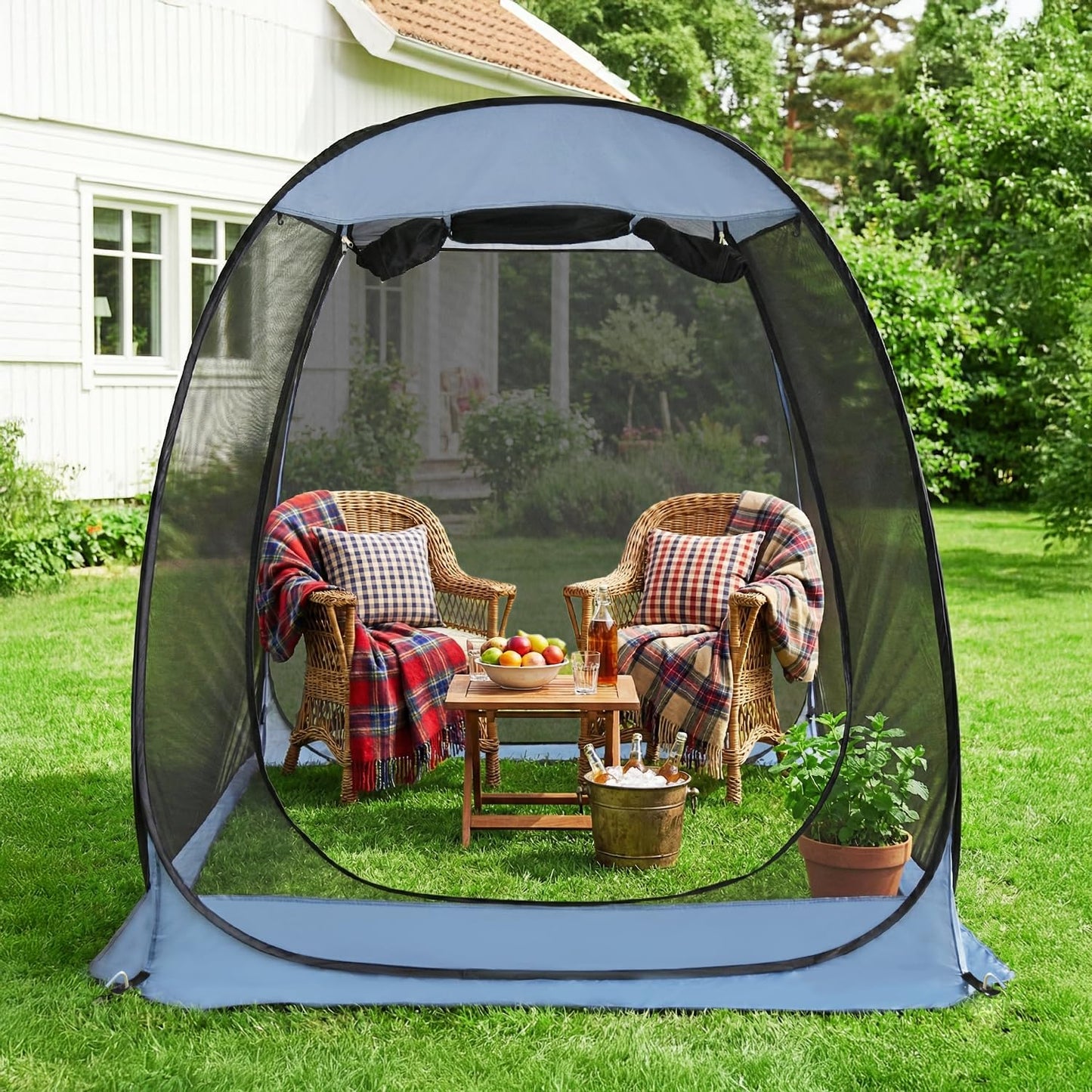 Alvantor Pop Up Screen House Tent, Instant Outdoor Gazebo with Mosquito Netting & UPF 50+ Sun Protection, Portable Canopy Shelter for Patio, Backyard, Camping (2-10 Person)