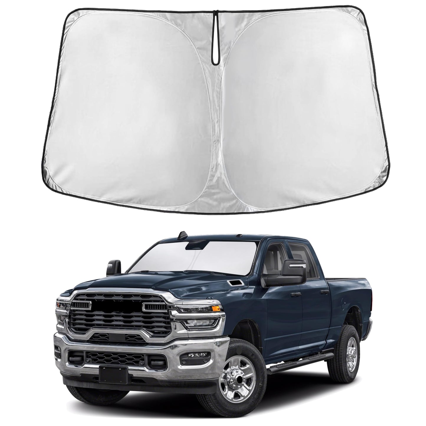 EcoNour Car Windshield Sunshade | Blocks 99% Heat & Keeps Interior Cool | Universal Fits Cars, SUVs, Trucks | Automotive Sun Screen, Visor & Car Accessories for Summer | Medium (64x32 Inches)