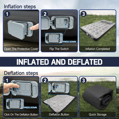 Umbrauto Car Air Mattress Backseat| Inflatable Truck Back Seat Camping Airbed for SUV Rear Seat, Blow Up Sleeping Travel Bed for Van Trunk with Pump & Pillows