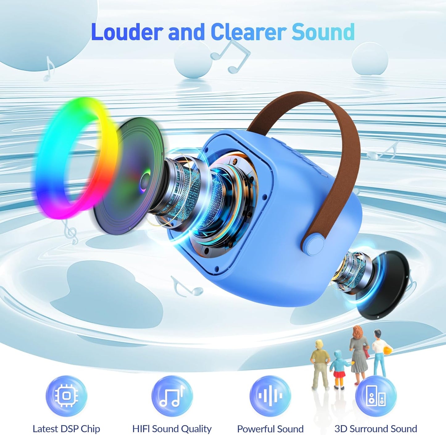 Mini Karaoke Machine for Kids Adults, Portable Bluetooth Speaker with 2 Wireless Microphone, Birthday Gifts for Girls Boys Ages 4, 5, 6, 7, 8, 9, 10, 12+ Years Old (Pinkcolor)