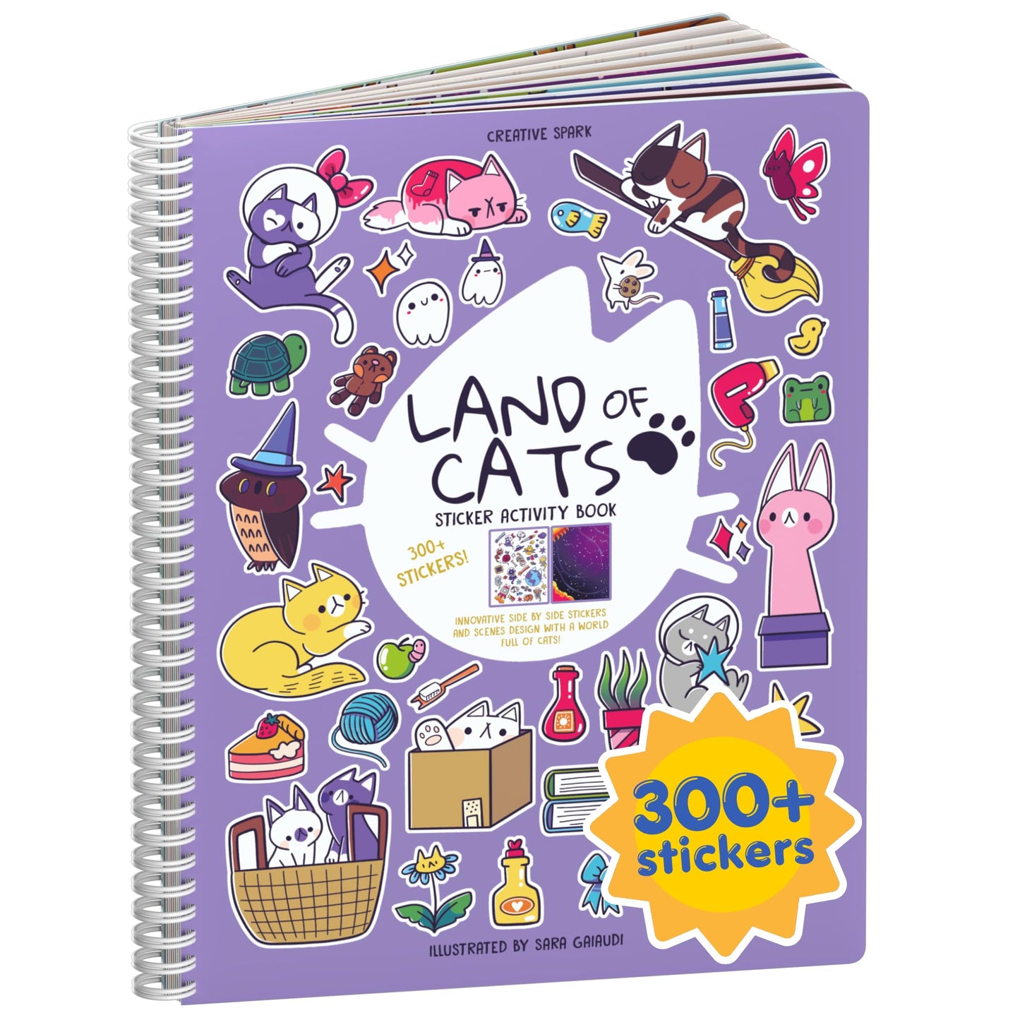 CUPKIN Animals Habitat 500+ Kids Sticker Book Toddler Airplane Travel Activity Coloring and Sticker Book, Road Trip Essentials, 12 Coloring Pages + 12 Scenes for Ages 2–8 Years