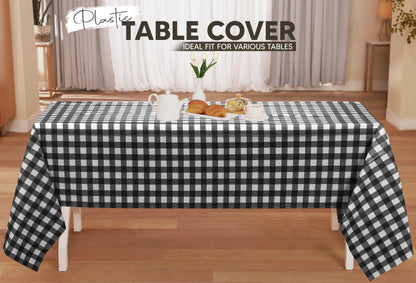 Utopia Kitchen Einweg-Tischdecke aus Kunststoff (12er Pack – 137x274 cm) Weiß Rechteckige Tischdecke Wasserdicht Schmutzabweisend Party-Tischdecke
