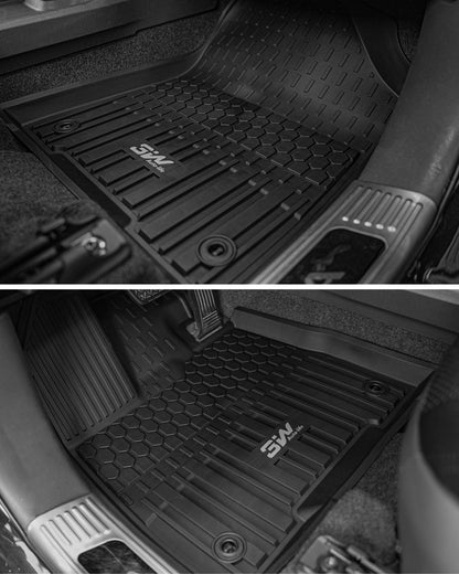 3W Floor Mats for Toyota Tacoma 2024 2025 2026 Double Cab Auto Tran(Not Fit Hybrid & XtraCab), TPE All Weather Custom Fit Floor Liner for Tacoma TRD/SR/SR5/limited Car Liners.