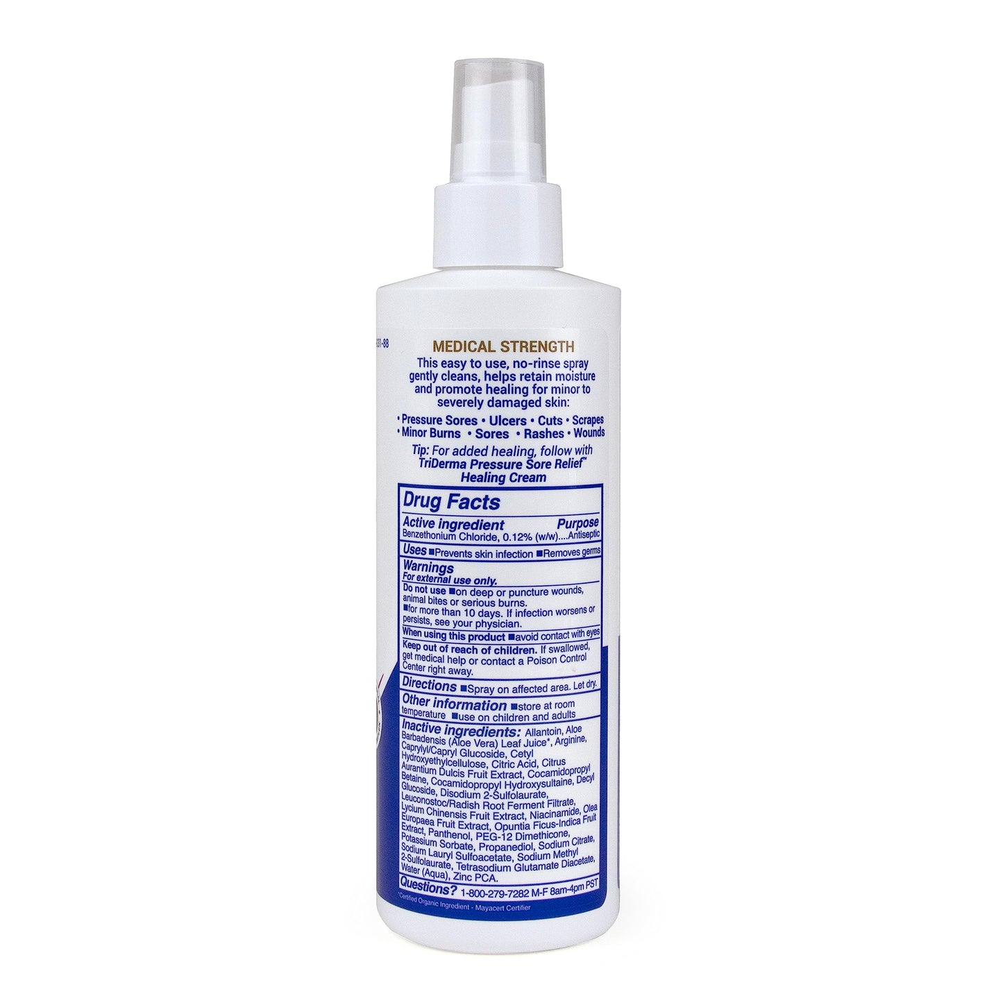 TriDerma MD Pressure Sore Relief Healing Cream for Bed Sores, Pressure Sores, Wound Healing, Chafed Skin and Hard-to-Heal Skin Sores with Calendula and AP4 Aloe Vera Gel, 4 oz Tube