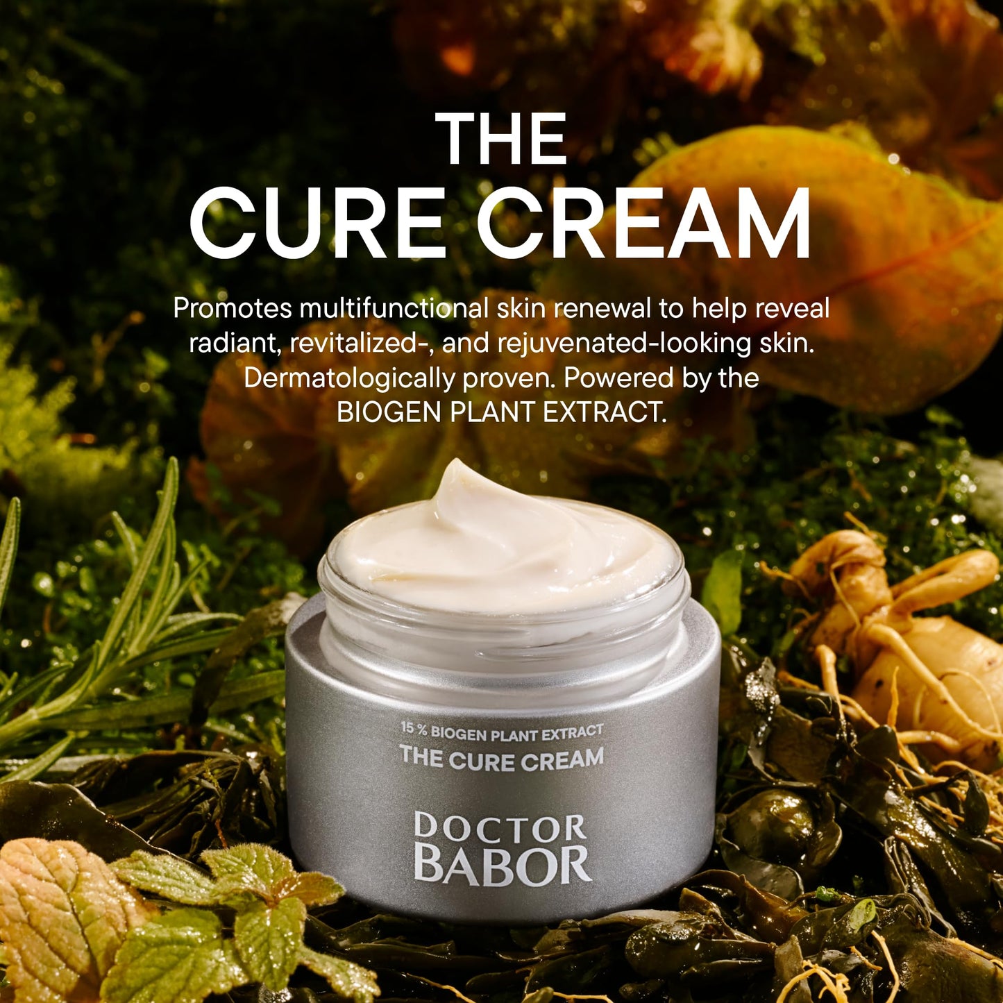 BABOR The Cure Cream – Barrier Repair Face Moisturizer with 15% BIOGEN Plant Extract & Panthenol, Deep Hydration Recovery Cream for Over-Exfoliated & Stressed Skin, 50ml