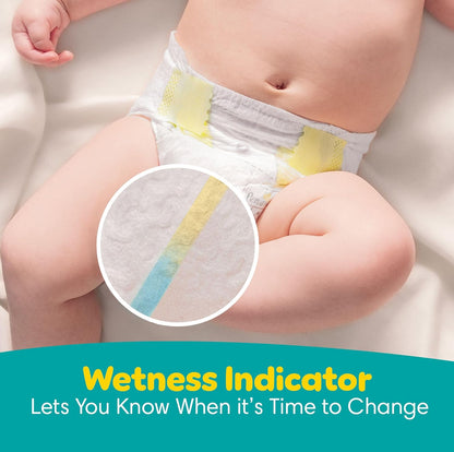 Pampers Swaddlers Windeln, Größe 0 (bis 4,5 kg), 84 Stück, Saugfähig, Hält Babys trocken und bequem, Hautverträgliche Einwegwindel