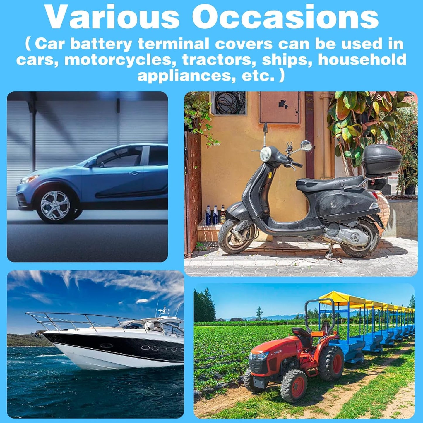 6 St. Batterieklemmenabdeckung, Batterieschutz, isolierende Batterieabdeckung für Auto, weiche Gummi-Abdeckungen für Plus- und Minuspol-Anschlüsse, obere Pol-Kappe für Auto, Schiff, Motorrad, LKW (Rot/Schwarz)