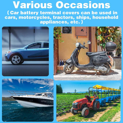 6 St. Batterieklemmenabdeckung, Batterieschutz, isolierende Batterieabdeckung für Auto, weiche Gummi-Abdeckungen für Plus- und Minuspol-Anschlüsse, obere Pol-Kappe für Auto, Schiff, Motorrad, LKW (Rot/Schwarz)