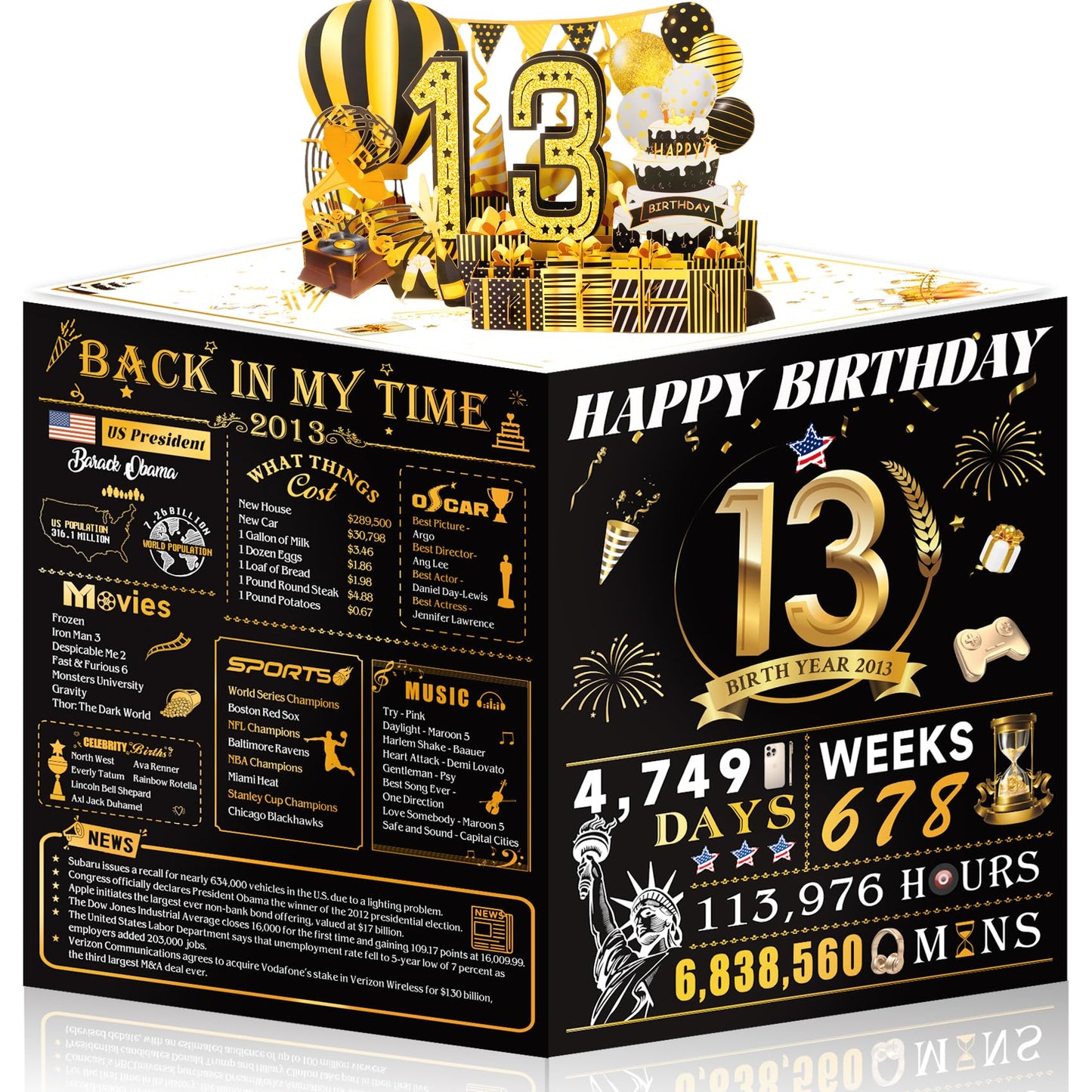 21st Birthday Card,3D Pop Up Funny 21st Birthday Decorations for Girls Granddaughter Sister,Happy 21 Year Old Birthday Gift for Daughter,Great 21Year Old Gifts Idea for Her,Jumbo Rose Glod In 2005