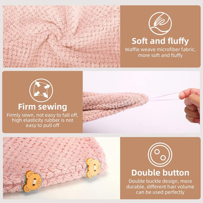 3er-Pack Mikrofaser-Haartuch, Haarturbane für nasse Haare, schnell trocknend, Anti-Frizz-Handtuchwickel für lockiges Haar (Beige, Khaki, Grau)
