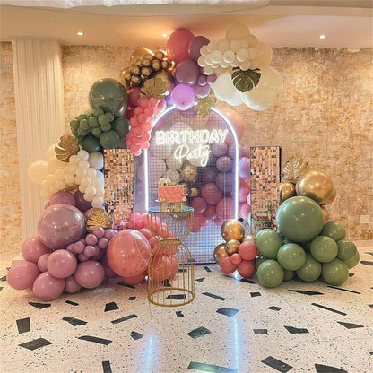 Pastellrosa und lilafarbene Ballons, 12-Zoll-Metallic-Lila-Flieder-Pink-Konfetti-Ballon-Set für Mädchen, Frauen, Kpop, Schmetterling-Geburtstag, Babyparty, Brautparty, Hochzeit, Prinzessin, Disco, Musikparty-Dekorationen