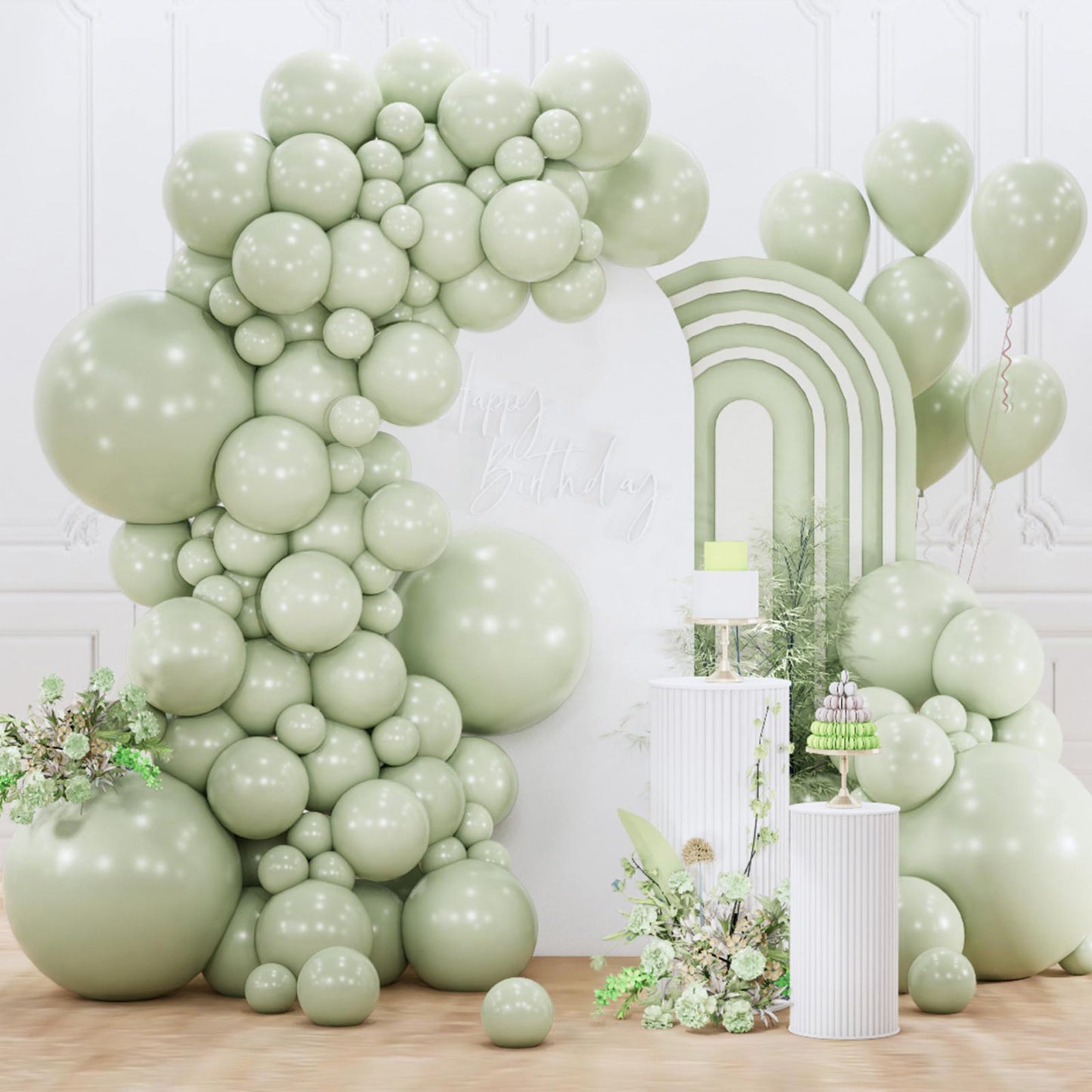 PartyWoo White Balloons 155pcs Different Sizes Pack of 18 12 10 5 Inch Matte White Latex Balloon Arch Kit Garland for Wedding Bridal Graduation Baby Shower Birthday Party Decorations White-Y13