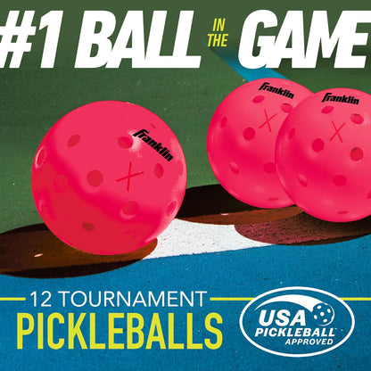 Franklin Sports Outdoor-Pickleballs – X-40 Pickleballbälle – von USA Pickleball (USAPA) zugelassen – offizieller US Open Ball – 3er-, 12er- und 100er-Bulk-Packs Pickleballs