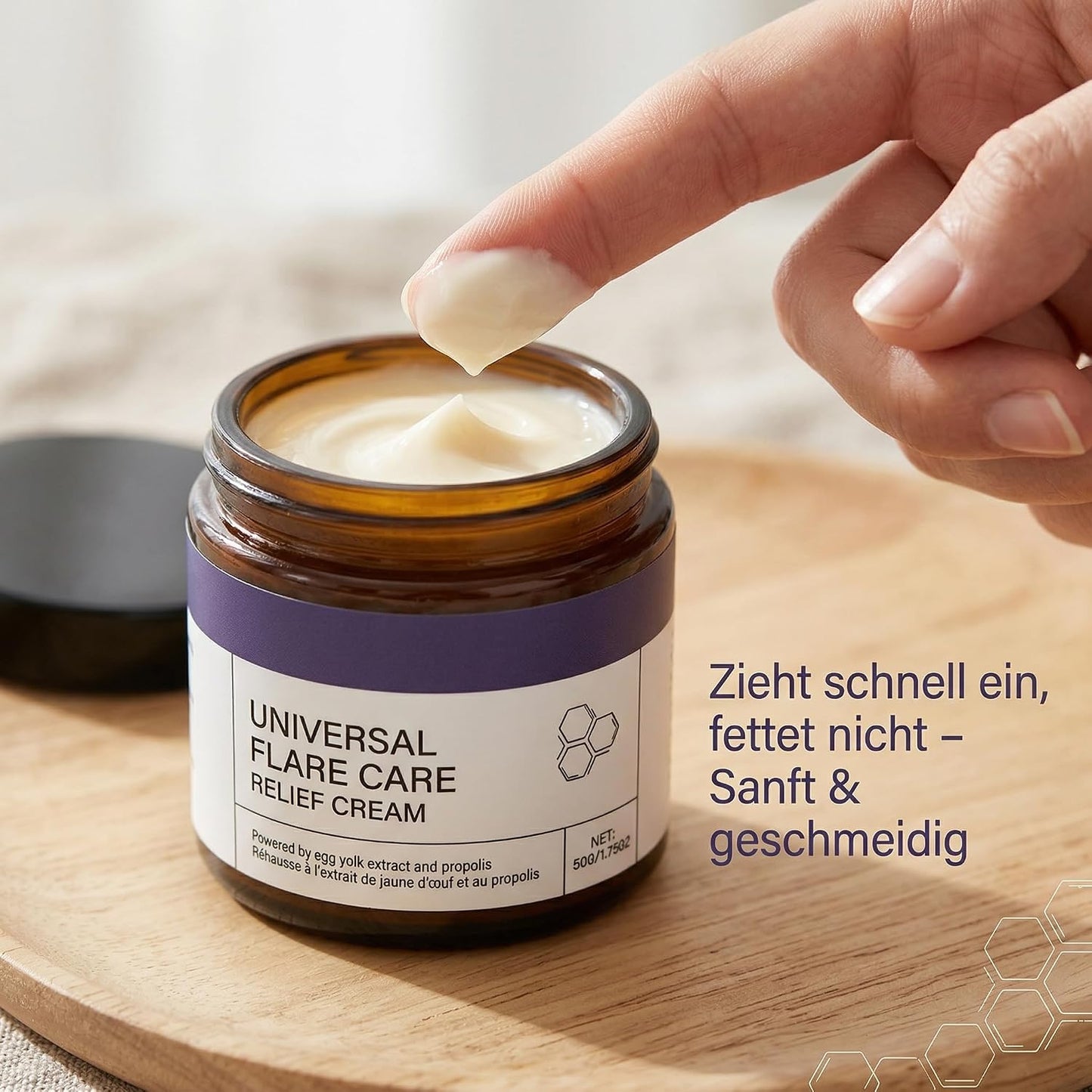 Universal Skin Soothing Cream with Propolis & Egg Yolk Extract - Natural Aid for Itching, Cysts & Skin Irritations - Drawing Salve Pull Ointment Alternative - Gentle Care Cream without Allergens