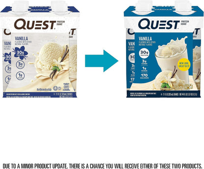 Quest Nutrition Vanilla Protein Shake, High protein, Low Carb, Gluten Free, Keto Friendly, 12Count