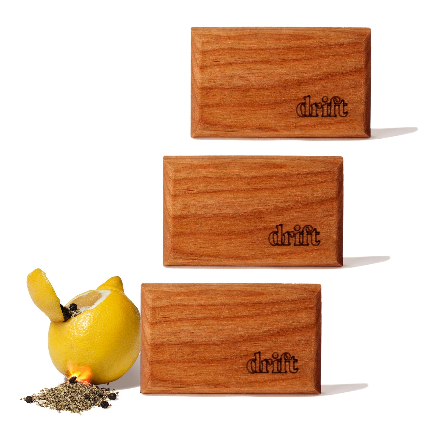 Drift Car Air Freshener - The Original Wood Air Freshener - Car Odor Eliminator - Long Lasting Scent - Metal Clip - Essential Oils - Clean Ingredients - Teak Scent 3 Pack Refill - NO CLIP INCLUDED