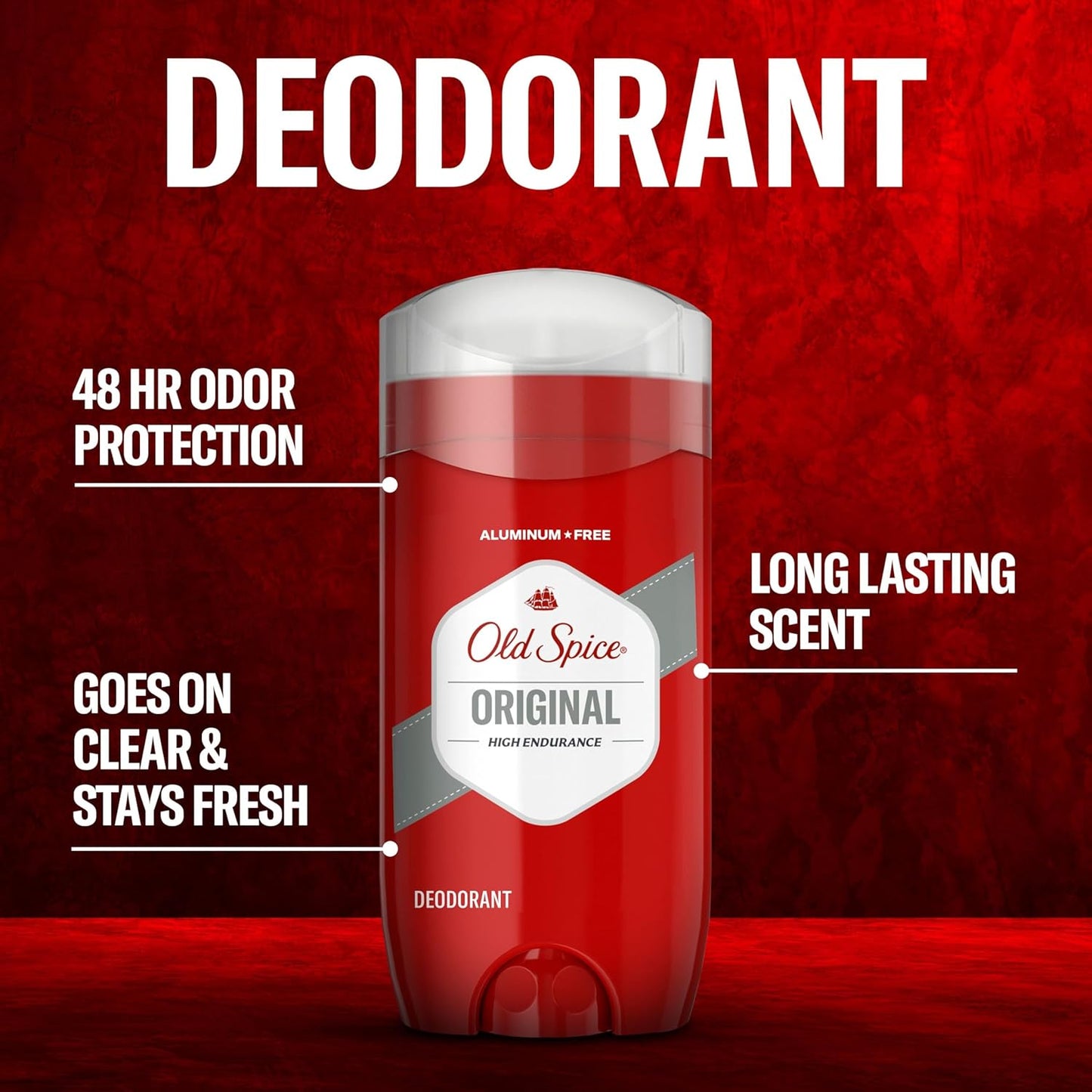 Old Spice High Endurance Deodorant für Herren, Aluminiumfrei, Pure Sport Duft, 107 g